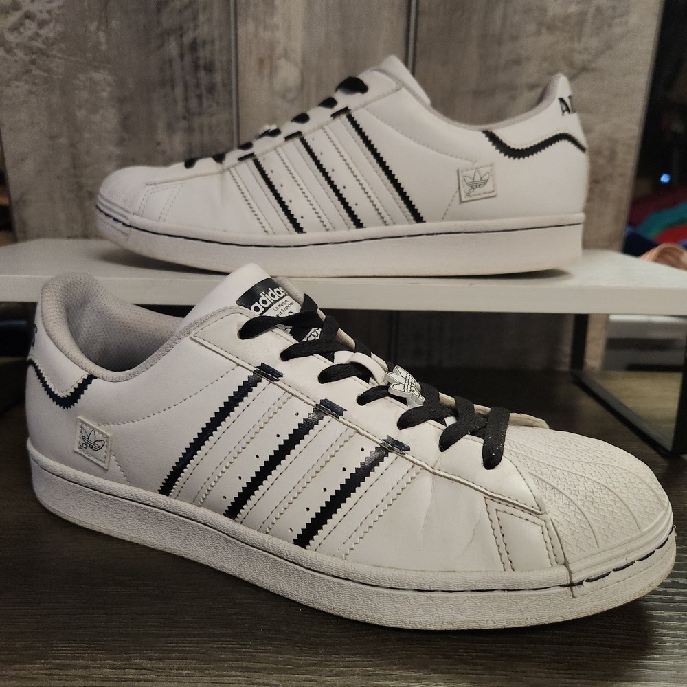 Adidas Superstar  "White Black' Shoe Low Top Sneaker Mens 9.5 Shell Toe Original